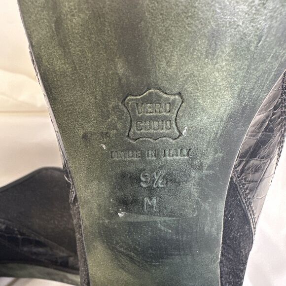 Donald Pliner Women's Black Suede/leather Pointed Toe Heel Ankle Boots  Size 9.5 - Picture 7 of 15